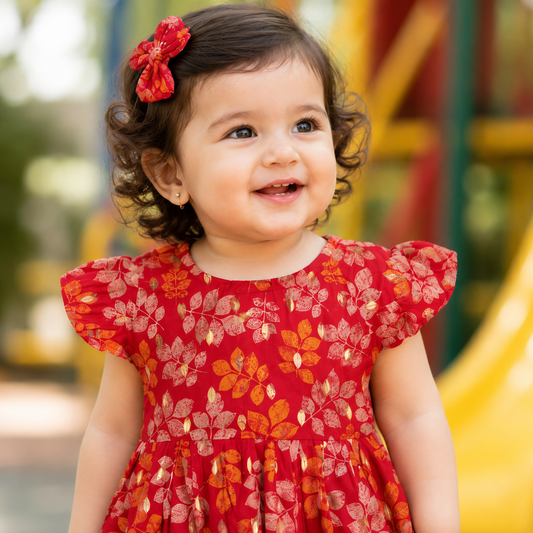 Baby Girls Floral Peplum Top & Bloomers Set