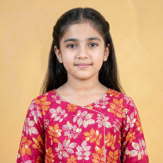Pink Floral Frock Set with Trouser (9–10 Years)