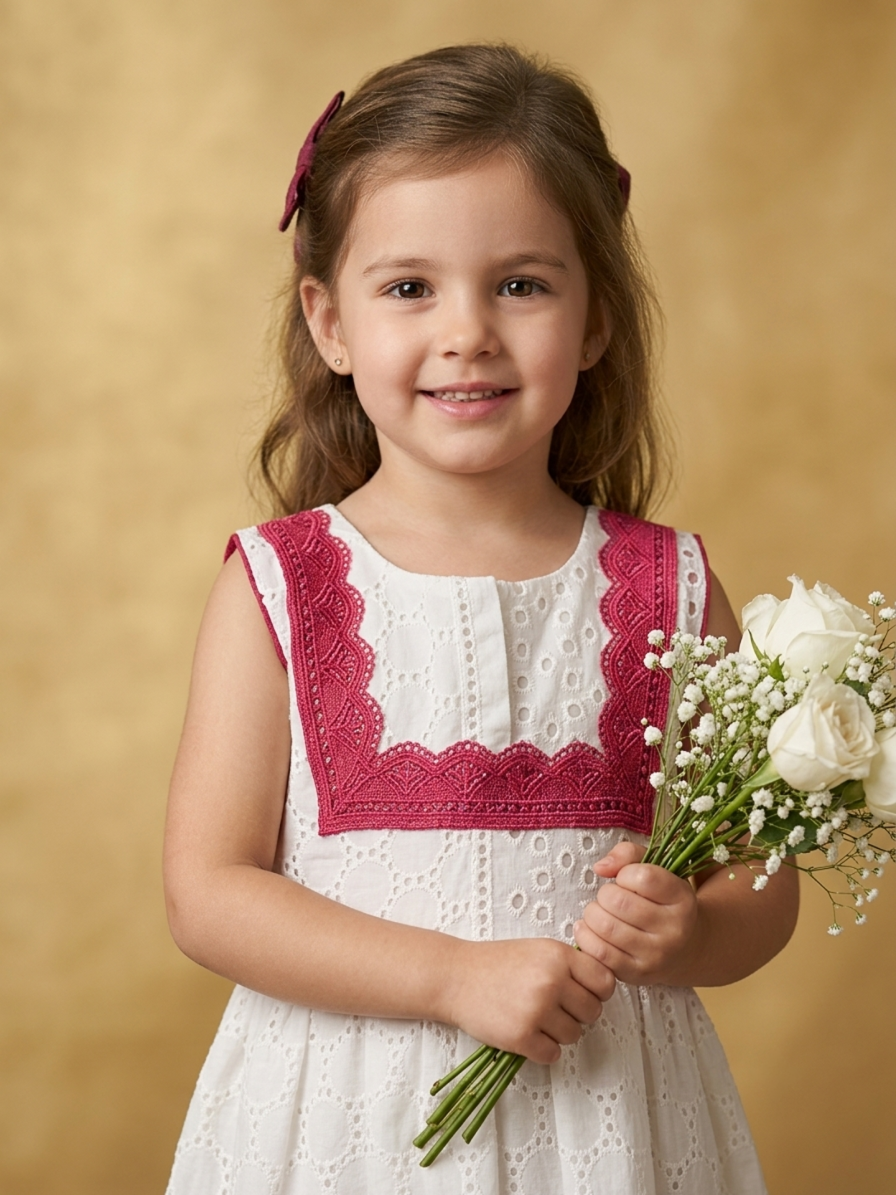 Classic Eyelet Cotton Frock – Little Girls (Ages 4–5)
