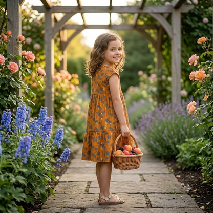 Sweet Summer Harvest Tiered Frock (Age 6–7 Years)