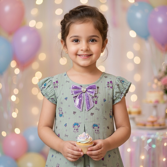 Party-Ready Pastel Printed Co-ord Set (Age 4–5 Years)