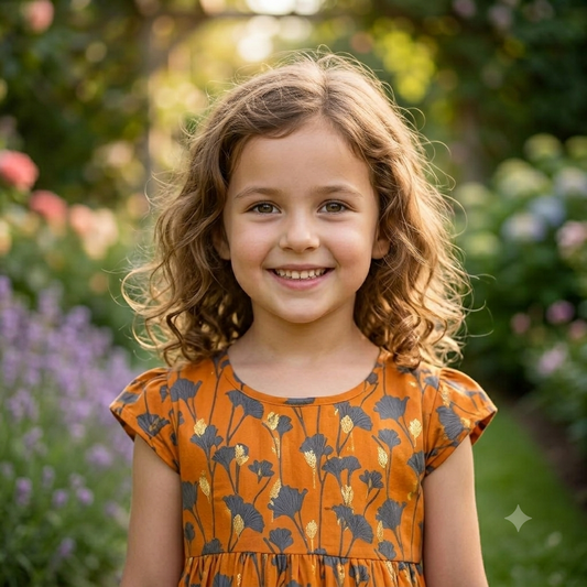 Sweet Summer Harvest Tiered Frock (Age 6–7 Years)