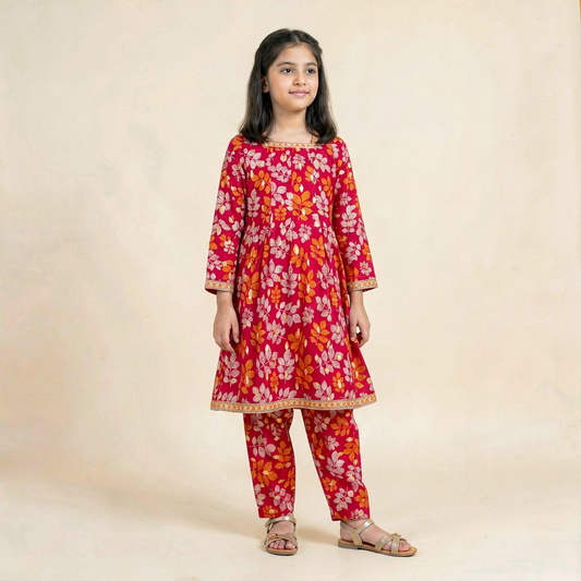 Pink Floral Frock & Trouser | 9–10 Year
